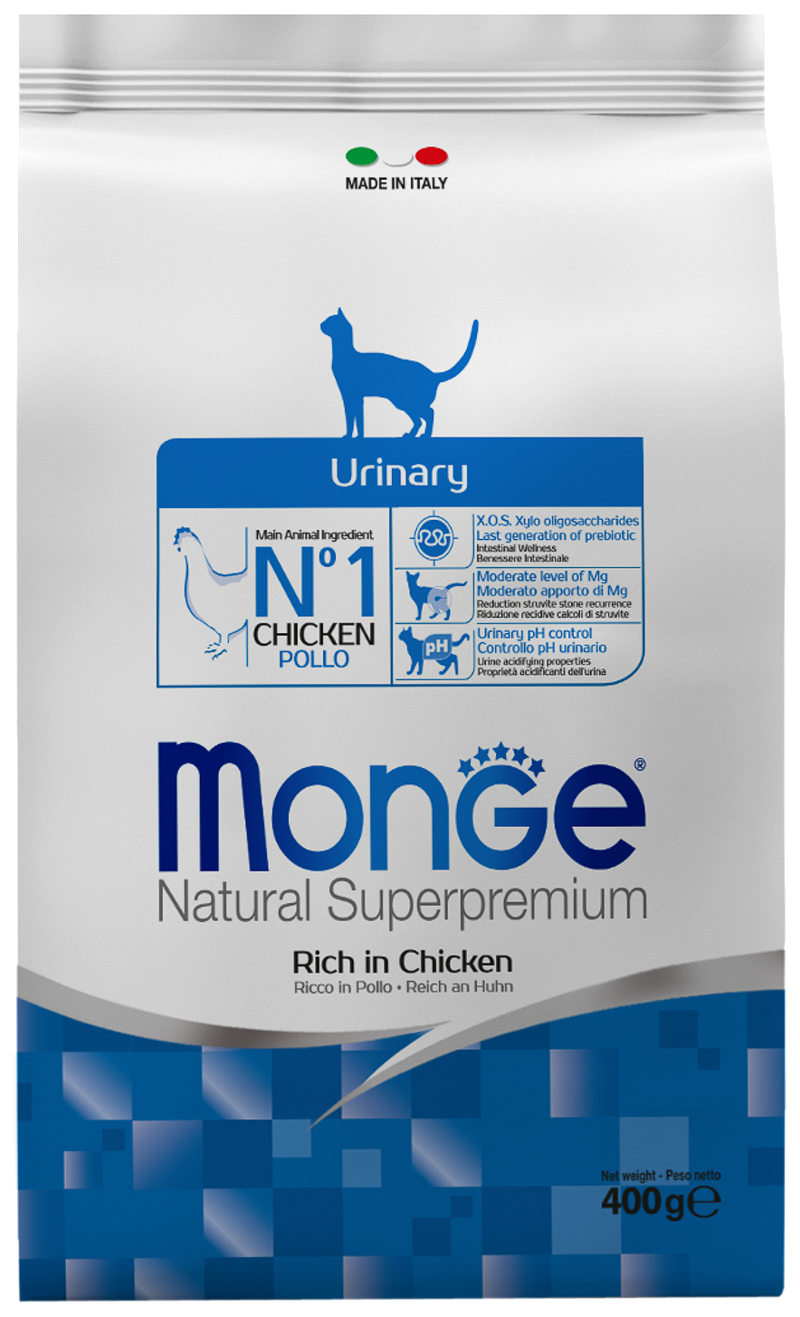 Сухой корм для кошек Monge Cat Daily Line Urinary для профилактики МКБ с курицей, 400 г