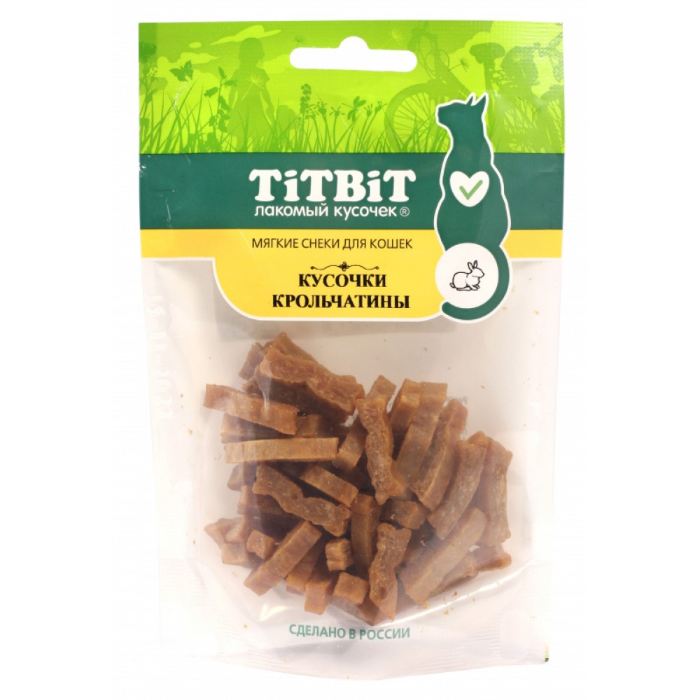 

Лакомство для кошек TitBit Мягкие снеки Кусочки крольчатины, 40 г