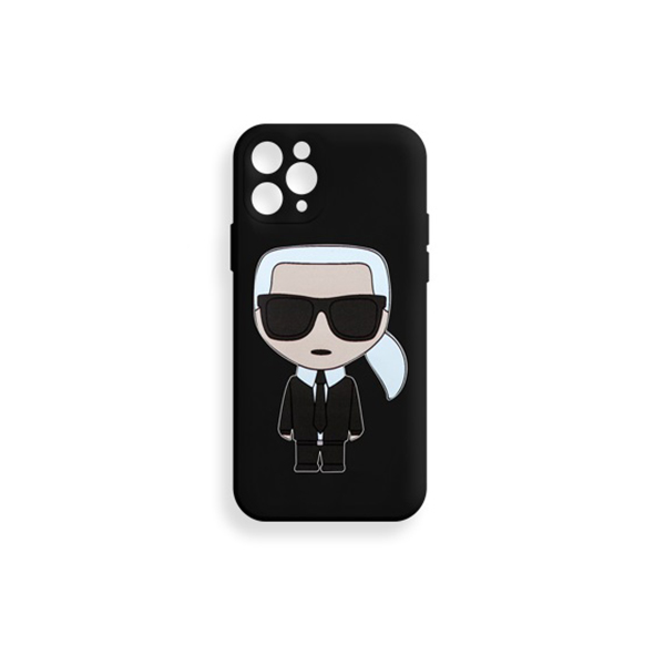 

Чехол для iphone 11 Pro Max Silicone WS черный с принтом Карл Лагерфельд, Чехол iphone 11 Pro Max Silicone WS черный с принтом Карл Лагерфельд