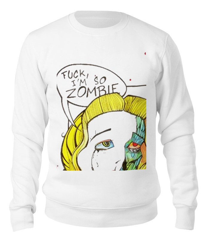 

Свитшот унисекс Printio Cartoon zombie белый S, Cartoon zombie