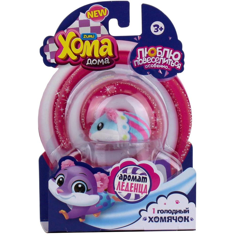 фото Мягкая игрушка хома дома 1toy хомячок голуб, роз. в полоску т21542