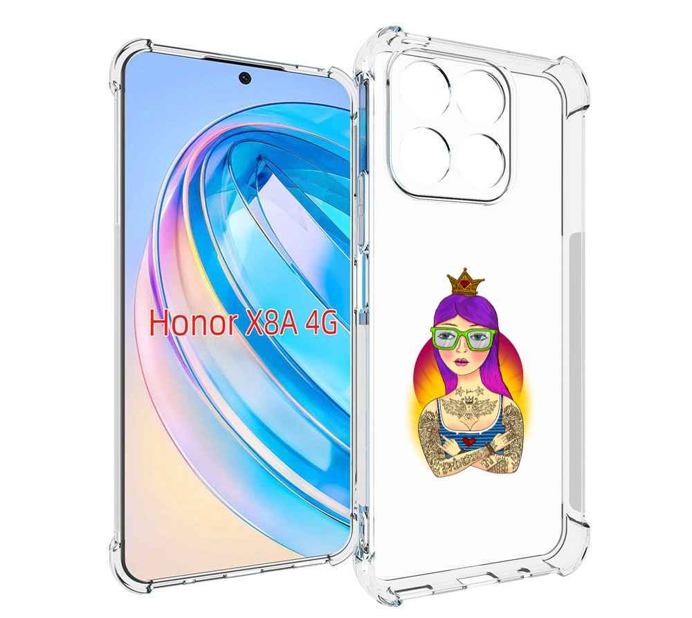 

Чехол MyPads девушка в татуировках с короной для Honor X8a, Tocco