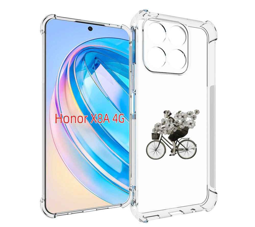 

Чехол MyPads девушка на велосипеде с цветами для Honor X8a, Tocco