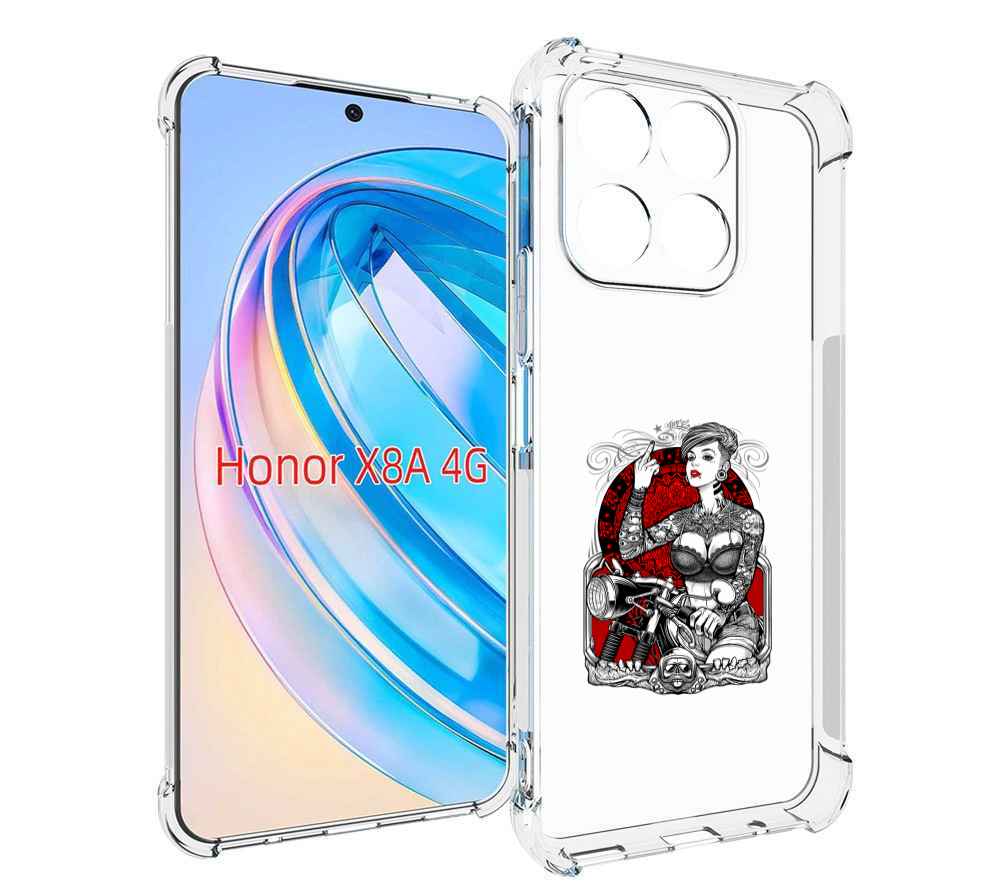 

Чехол MyPads девушка на мотоцикле для Honor X8a, Tocco