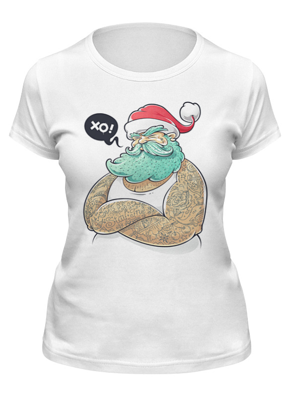 

Футболка женская Printio Санта хипстер белая S, Белый, Санта хипстер