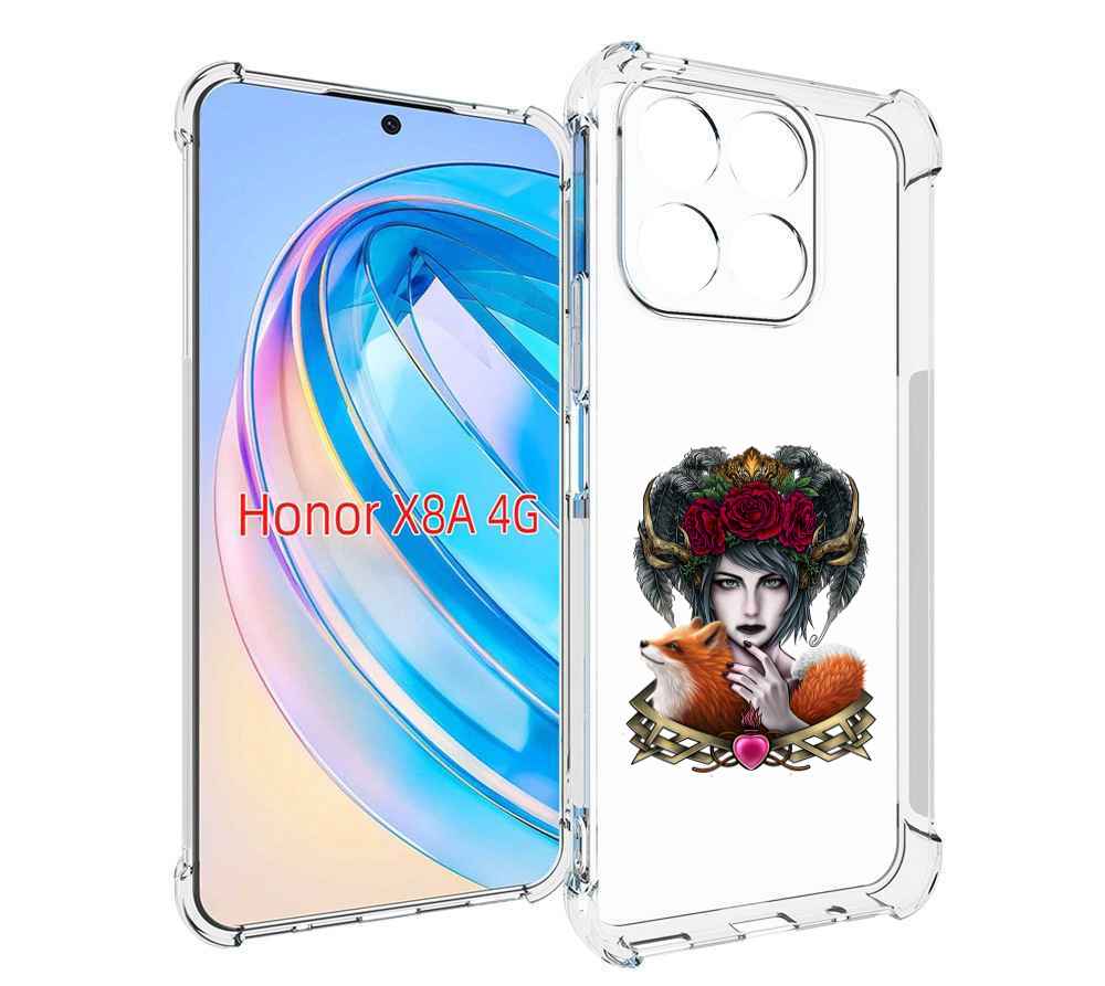 

Чехол MyPads девушка с лисой для Honor X8a, Tocco