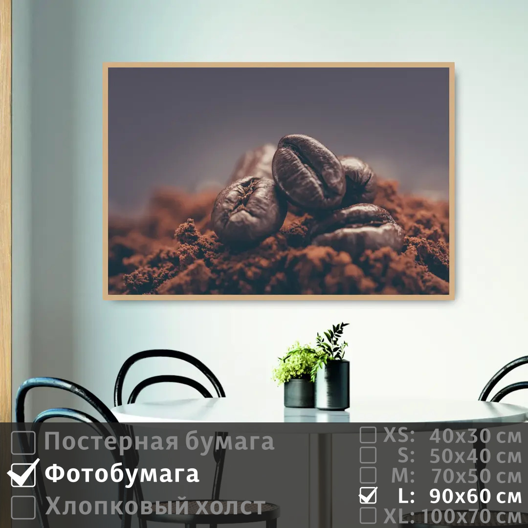 

Постер на фотобумаге ПолиЦентр Зерна ароматного кофе 90х60 см, ЗернаАроматногоКофе