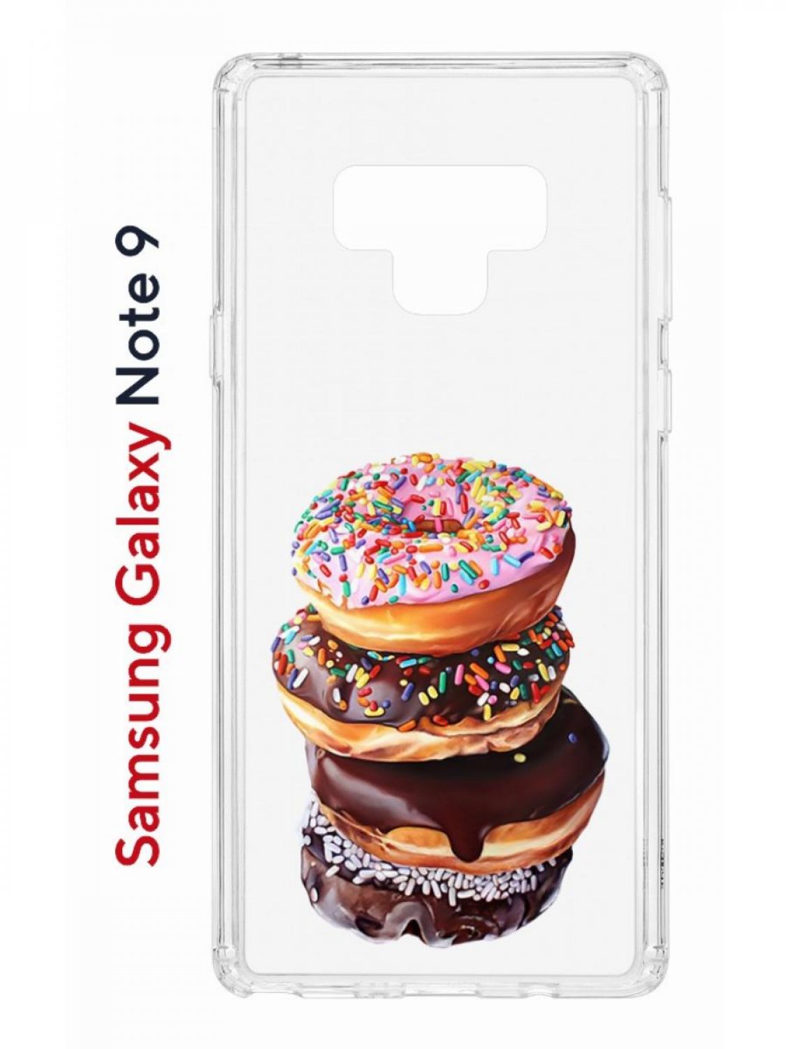 

Чехол на Samsung Galaxy Note 9 с принтом Kruche Print Donuts,противоударный бампер, Прозрачный;коричневый;розовый;желтый, Самсунг Галакси Нот 9