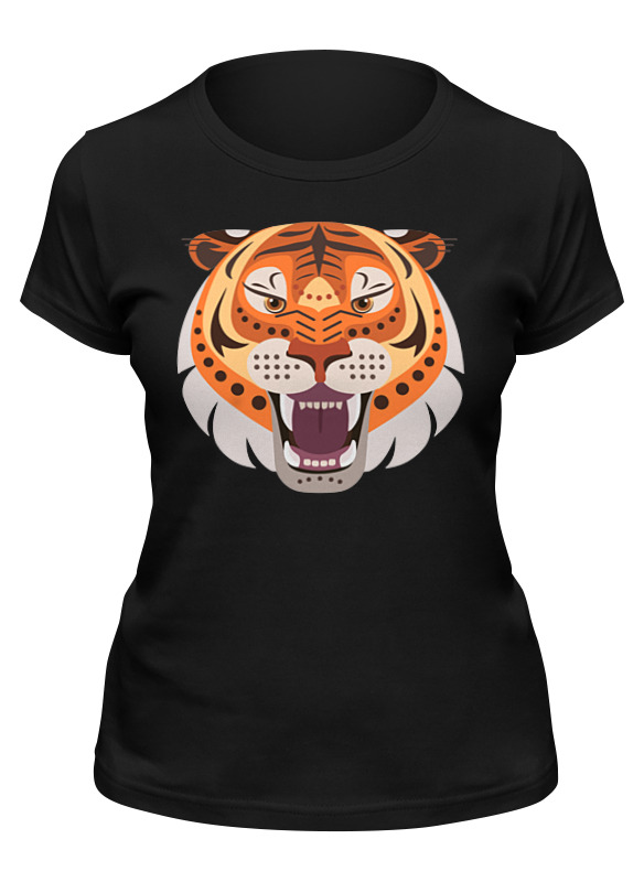

Футболка женская Printio Tiger черная S, Черный, Tiger