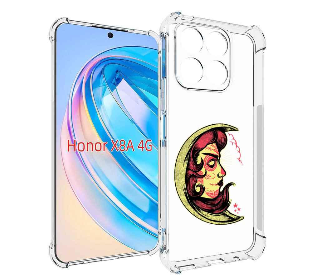 

Чехол MyPads желтый полумесяц с лицом девушки для Honor X8a, Tocco