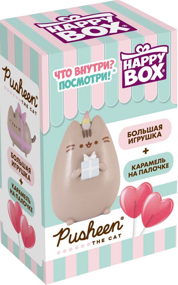 фото Леденцовая карамель happy box pusheen 30 г с фигуркой