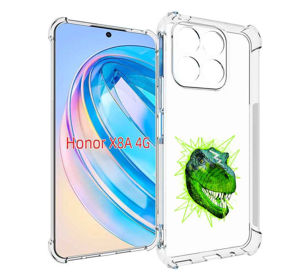 

Чехол MyPads зеленый динозавр для Honor X8a, Tocco