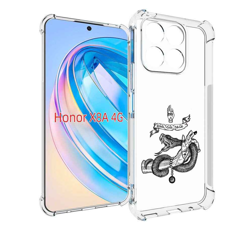 

Чехол MyPads змея на руке рисунок для Honor X8a, Tocco