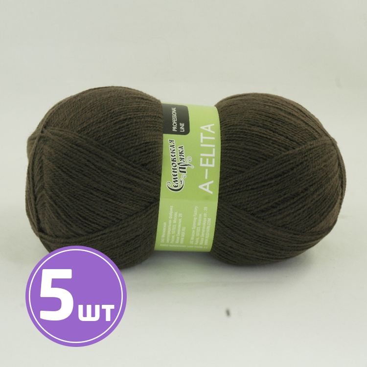 

Пряжа Семеновская A-elita 13389 кофе 5 шт по 100 г, Коричневый