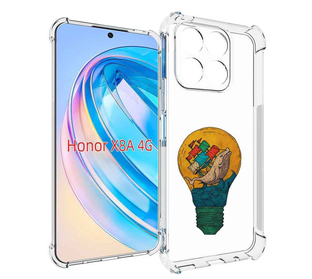 

Чехол MyPads кит в лампочке с парусами для Honor X8a, Tocco