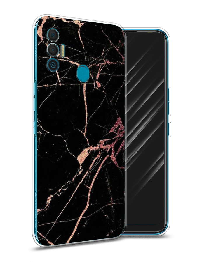

Чехол Awog на Google Pixel 7 Pro "Мрамор розовое золото", Розовый;черный
