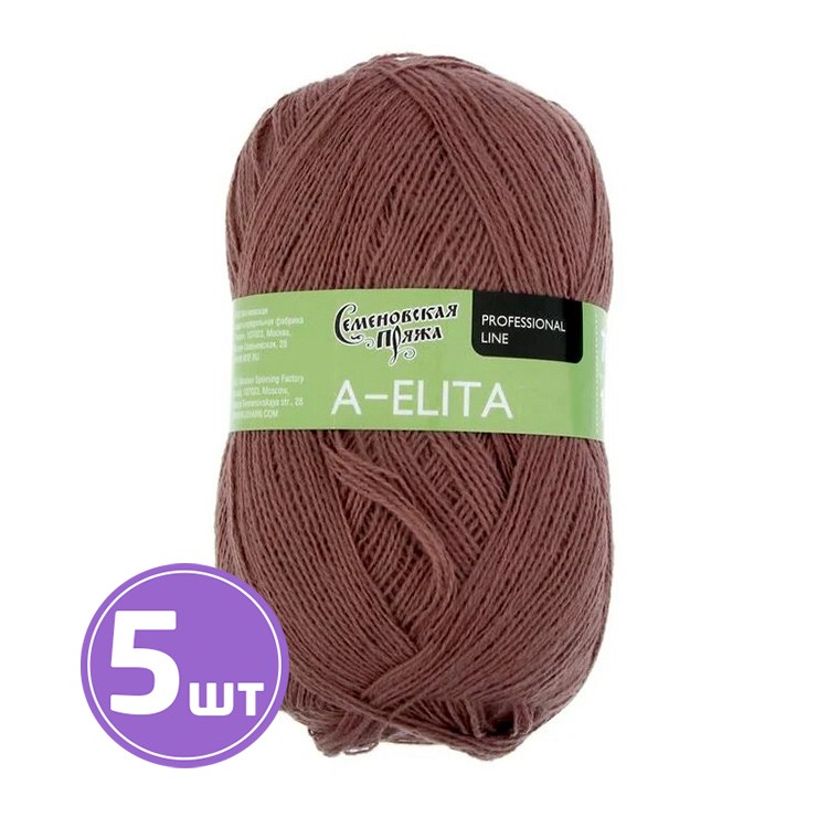 

Пряжа Семеновская A-elita 621 какао 5 шт по 100 г, Коричневый