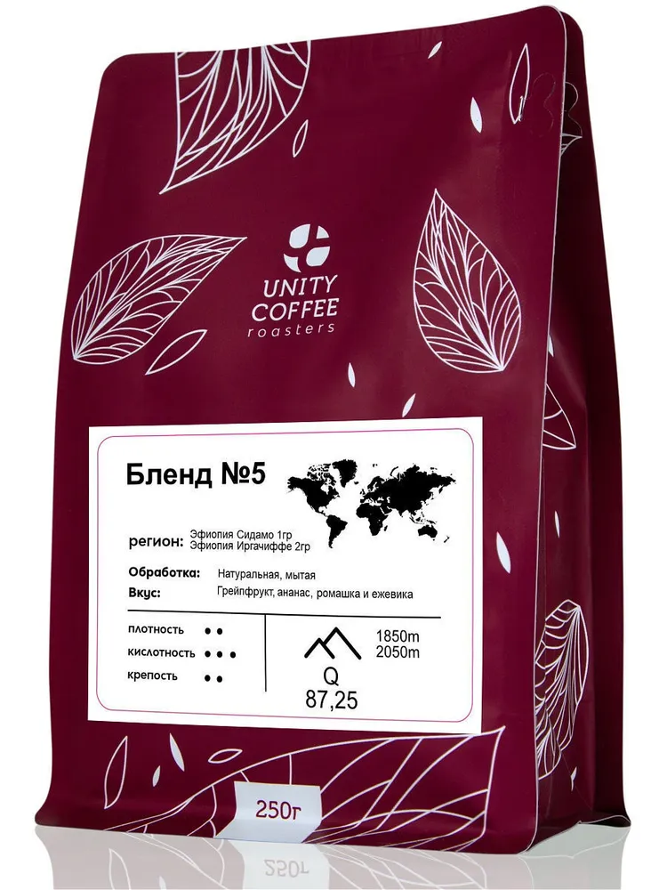

Кофе молотый Unity coffee Смесь Бленд №5 250 гр