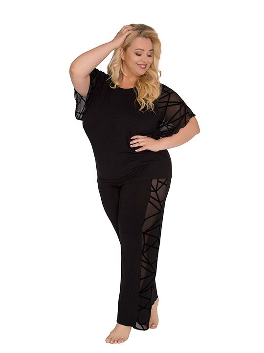 Пижамный комплект plus size из вискозного полотна