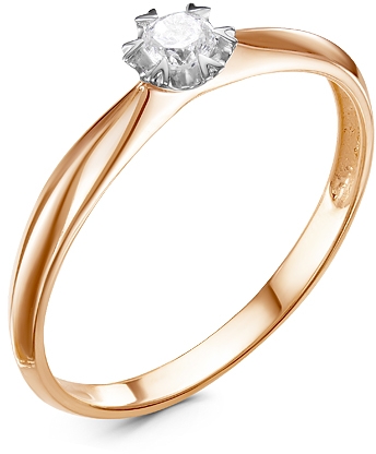 

Кольцо женское Diamond Union 5-2964-103 р.18, 5-2964-103-1К