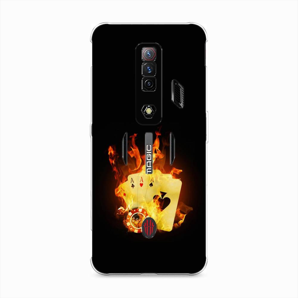 

Чехол Awog на ZTE Nubia Red Magic 7S / ЗТЕ Нубия Ред Мэджик 7С "Горящие карты", Разноцветный, 136350-9