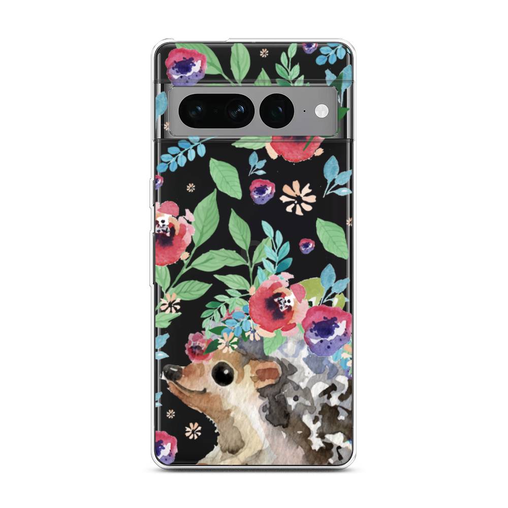 

Чехол Awog на Google Pixel 7 Pro "Ежик в цветах акварель", Разноцветный