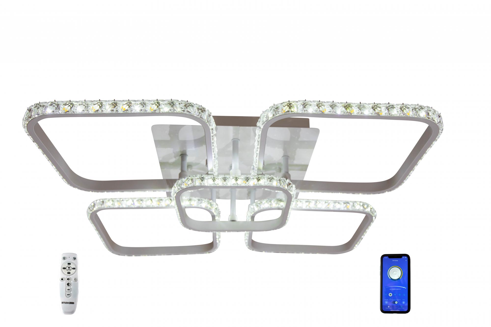 фото Люстра потолочная светодиодная studio led sl141/4+1 crystal white