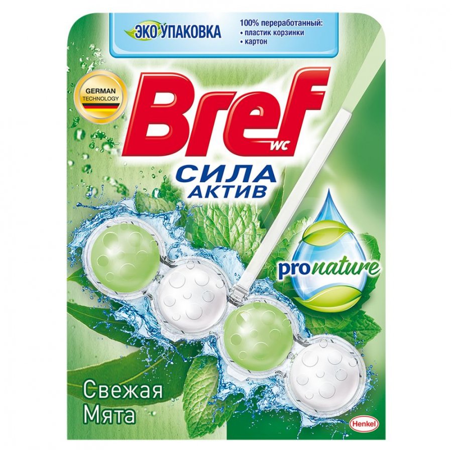 фото Средство чистящее для унитаза bref pronature свежая мята 50г