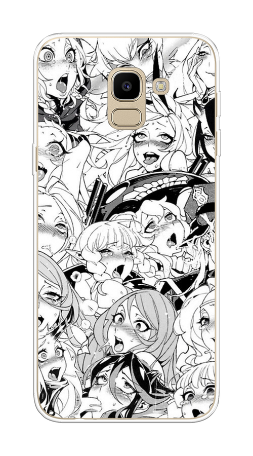 

Чехол на Samsung Galaxy J6 2018 "Ахегао манга тян", Черный;белый;серый, 26150-1