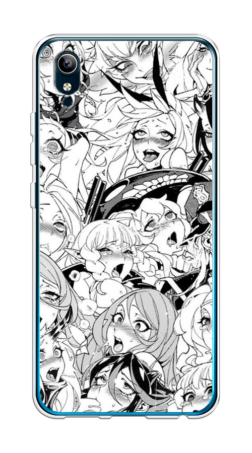 

Чехол на Vivo Y91c/Y1s "Ахегао манга тян", Черный;белый;серый, 263250-1