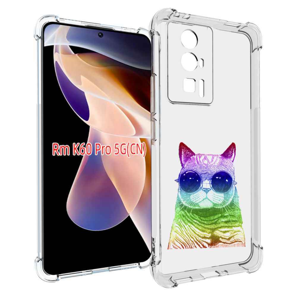 

Чехол MyPads Кот в очках для Xiaomi Redmi K60 Pro, Прозрачный, Tocco