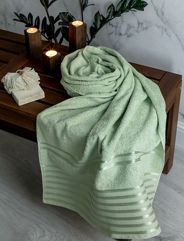 

Комплект махровых полотенец Mia Cara 2 шт 50х90+70х140 Патия фисташковый, Патрисия