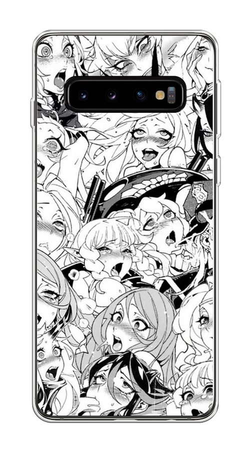

Чехол на Samsung Galaxy S10 "Ахегао манга тян", Черный;белый;серый, 27050-1