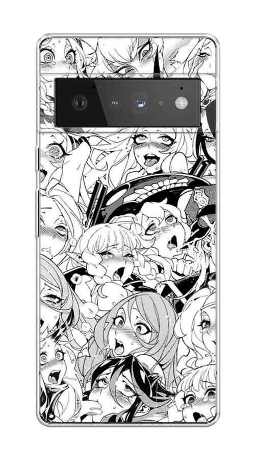 

Чехол на Google Pixel 6 Pro "Ахегао манга тян", Черный;белый;серый, 270950-1