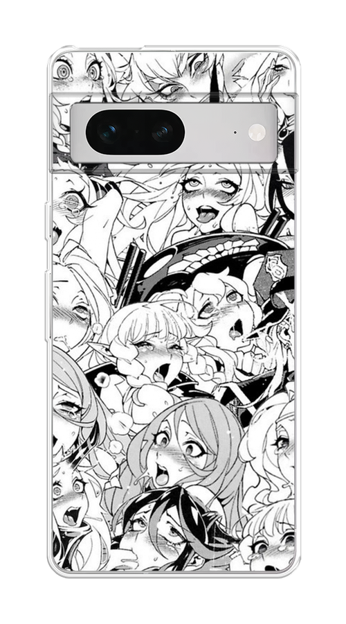 

Чехол на Google Pixel 7 "Ахегао манга тян", Черный;белый;серый, 271250-1