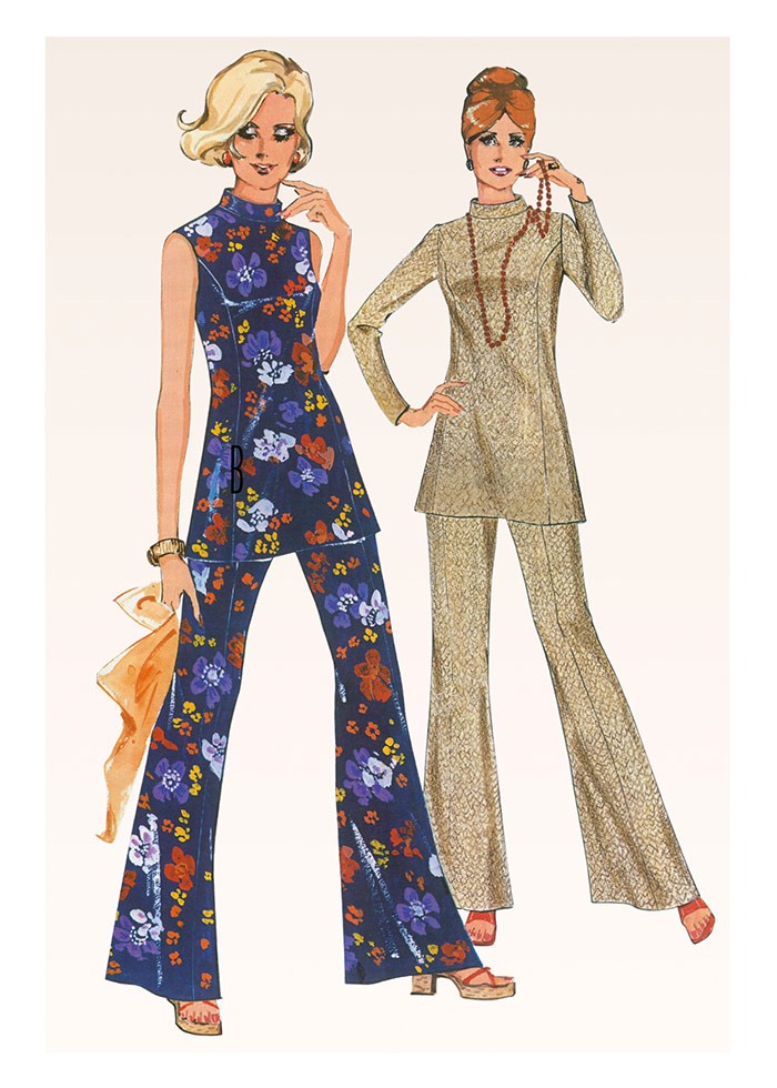 

Выкройка Burda №6891 — Стиль 70-х: Туника, Брюки