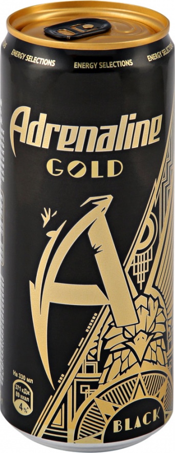 Напиток Adrenaline Gold Энергетический Черное Золото 330мл