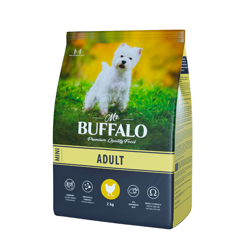 фото Сухой корм для собак мелких пород mr.buffalo adult mini, курица, 2кг