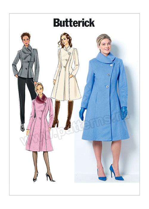 

Выкройка Butterick №6497 — Пальто, Жакет с асимметричной полочкой