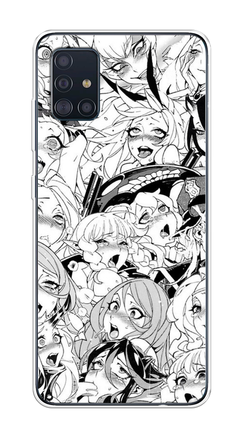 

Чехол на Samsung Galaxy A51 "Ахегао манга тян", Черный;белый;серый, 28950-1