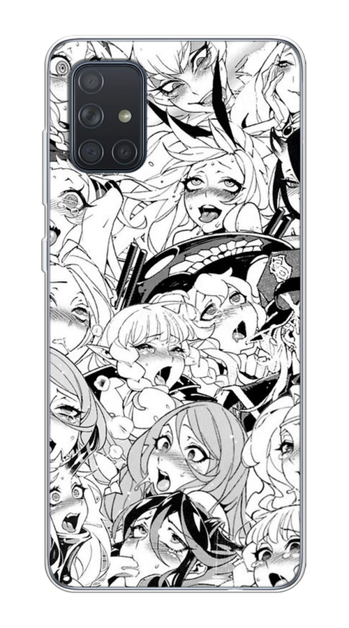 

Чехол на Samsung Galaxy A71 4G "Ахегао манга тян", Черный;белый;серый, 29050-1