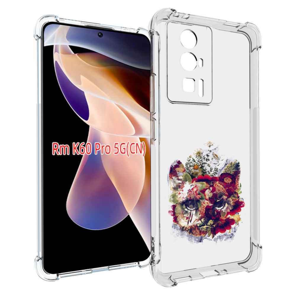 Чехол MyPads Лиса в цветах-2 для Xiaomi Redmi K60 Pro