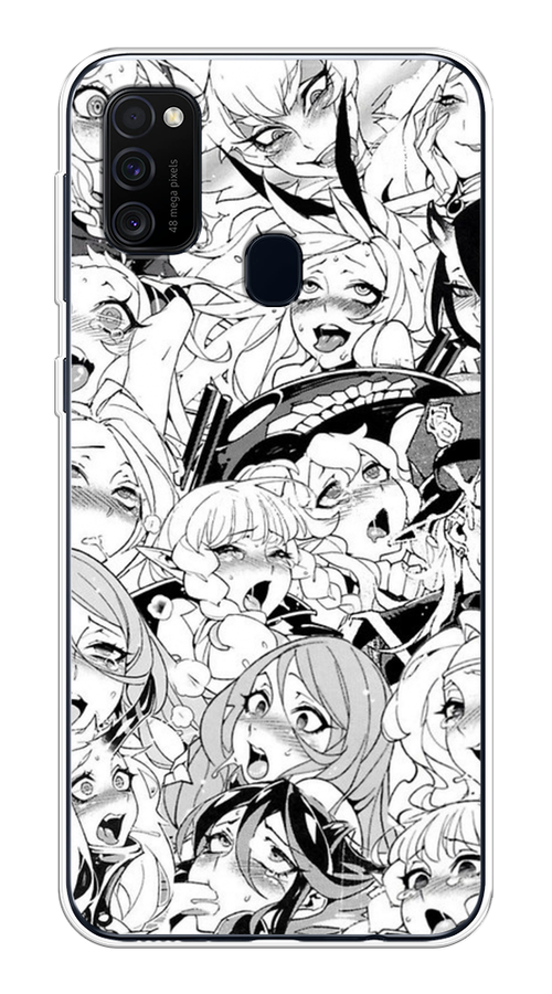 

Чехол на Samsung Galaxy M21/M30s "Ахегао манга тян", Черный;белый;серый, 29750-1