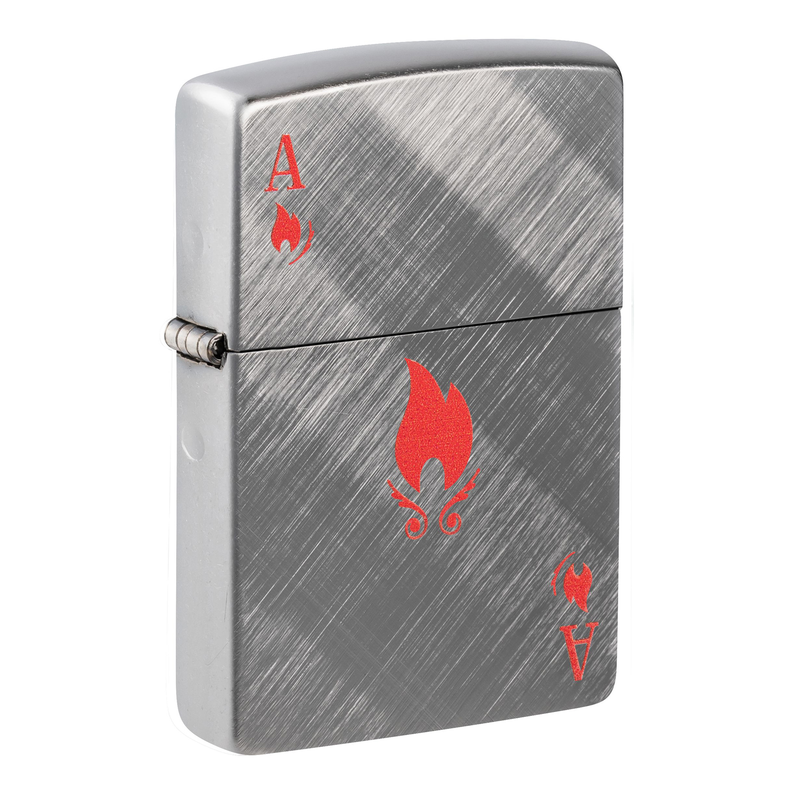

Зажигалка бензиновая Zippo Ace Design с покрытием Brushed Chrome, Серебристый