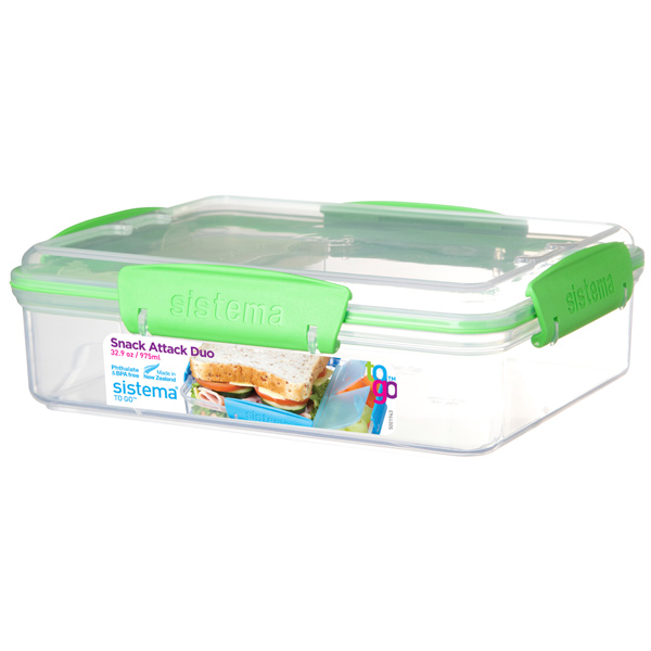 

Sistema To-Go Snack Attack Duo 975мл Green (21482), Зеленый;прозрачный