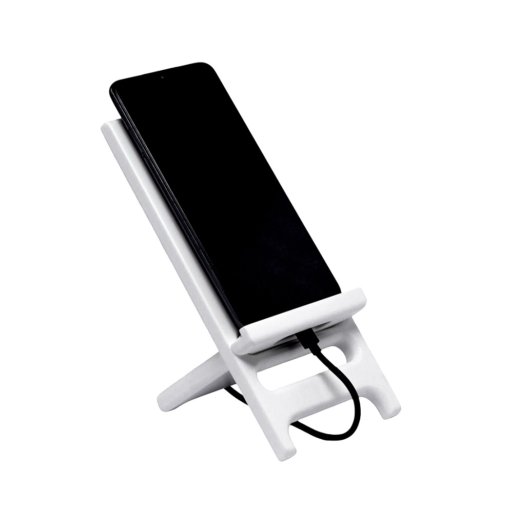 фото Подставка pro под гаджет телефон смартфон планшет, белая, природный элемент, 20х9х10 см nobrand