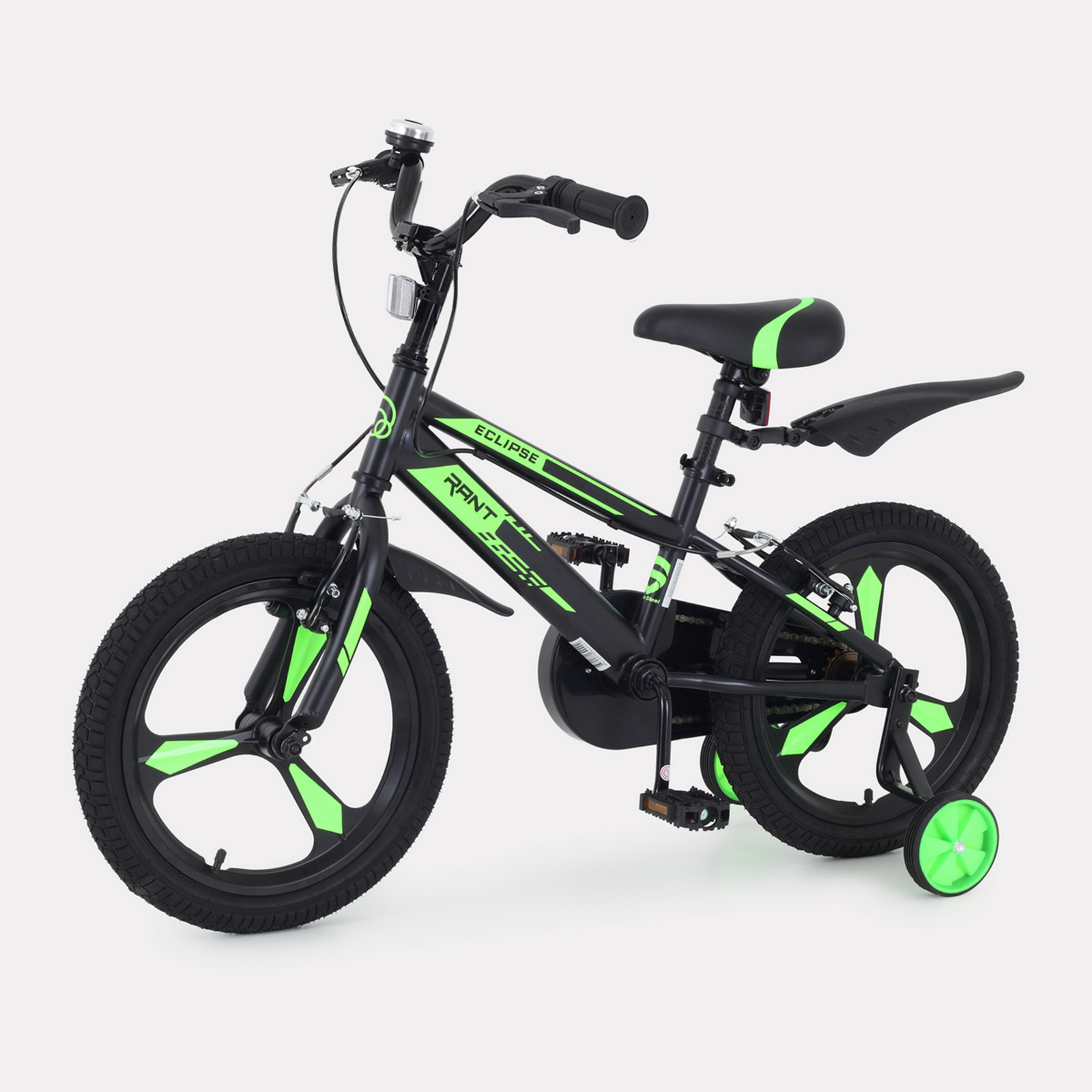 Велосипед двухколесный детский RANT Eclipse черно-зеленый