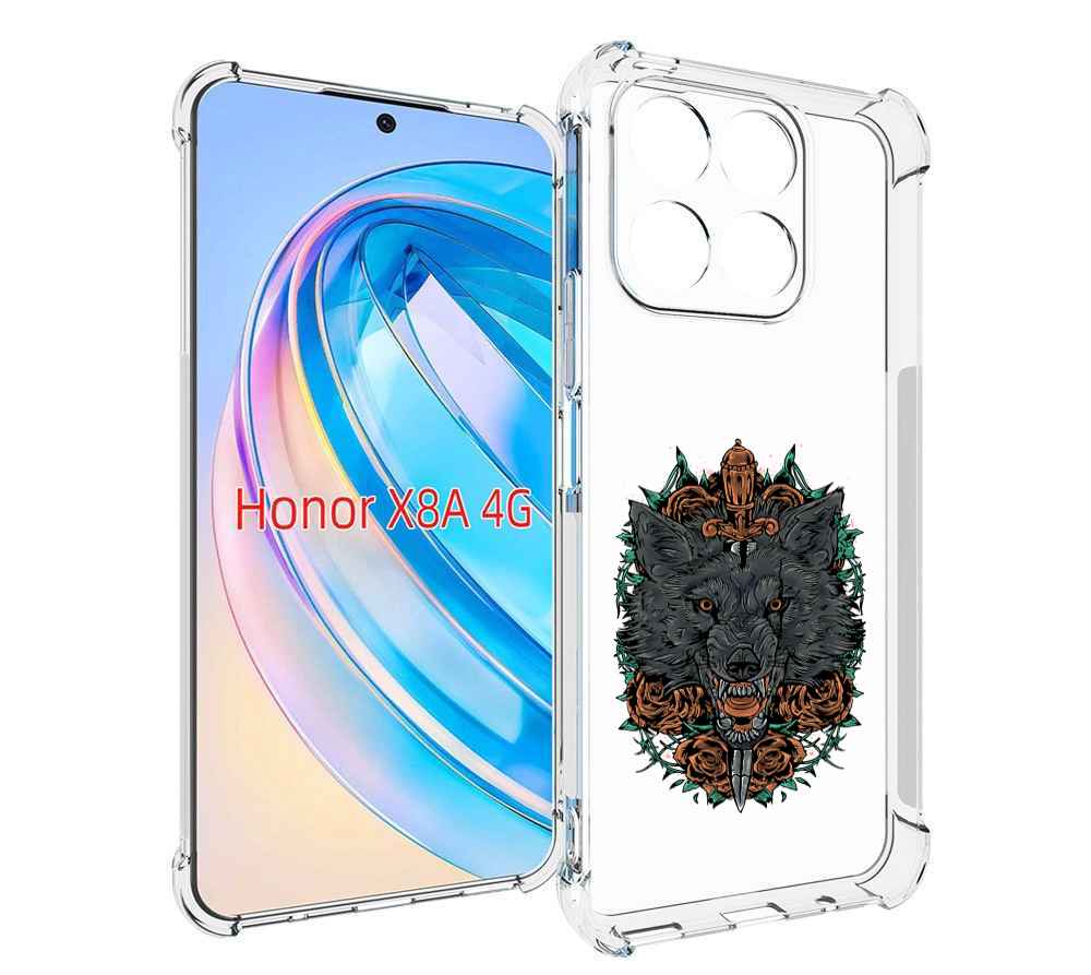 

Чехол MyPads красивый злой волк для Honor X8a, Tocco