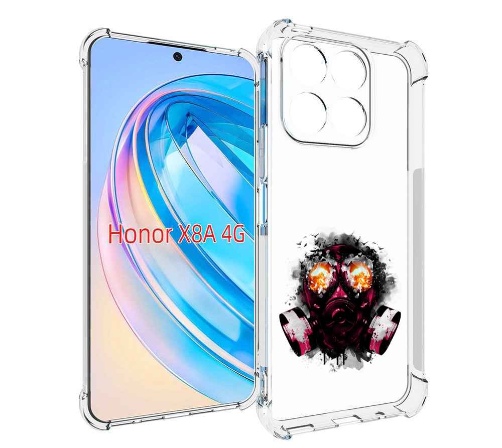 

Чехол MyPads красный противогаз для Honor X8a, Tocco