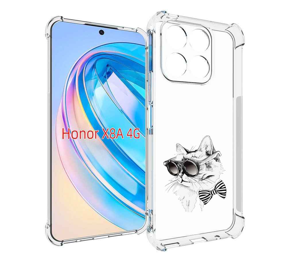 

Чехол MyPads крутая кошка в очках для Honor X8a, Tocco